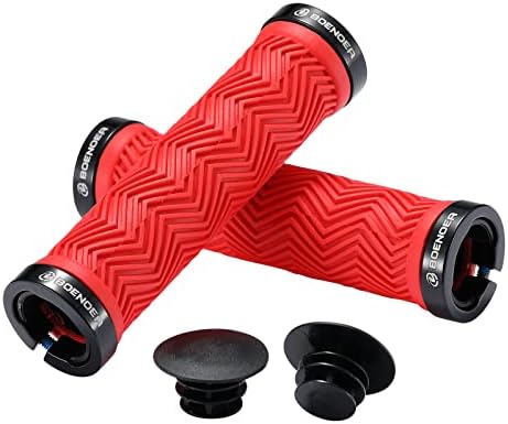 Boenoea Bike Grips, Double Lock on Bicycle Handlebar Grips Non-Slip for Cycling MTB BMX Mountain Bikes
