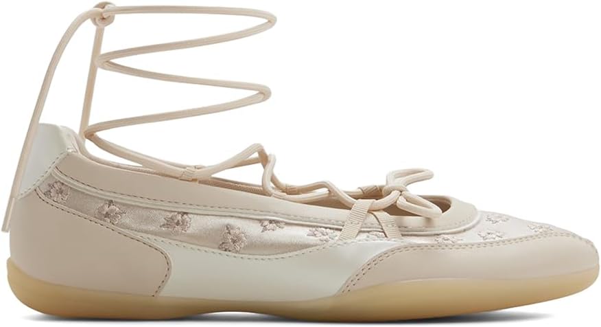 Aldo Women's 20ARABELIA Embroidered Bow Ballet Flat Shoe