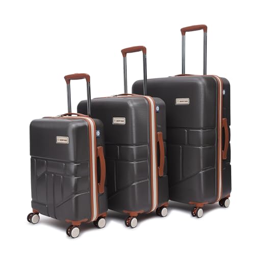 Image of uppercase Rock (S+M+L) Set of 3, Check-in Trolley Bag, Hardsided Anti-Scratch 8 Wheel Luggage, TSA Lock & Anti-Theft Zippers, Suitcase for Unisex, 2000 Days Warranty (Grey)