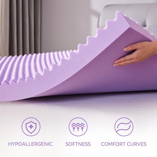 SINWEEK 1.5 Inch Egg Crate Memory Foam Mattress Topper Queen Size, Soft Mattress Pad for Back Pain Relief, Bed Topper, CertiPUR-US Certified by SINWEEK - Used condition - Image 4