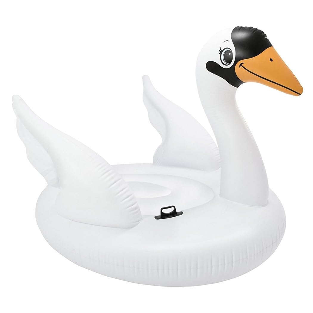 Trade Shop - Cigno Gonfiabile Gigante Isola Materassino Mare Piscina 194 X 152 X 147 Cm