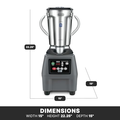 Image of Waring One-Gallon Food Blender with Electronic Keypad & Timer | 3.75 HP Commercial Motor, 3-Minute Timer, 1-Gallon Stainless Steel Jar, 100+ Cycles a Day, for Restaurants, NSF Certified