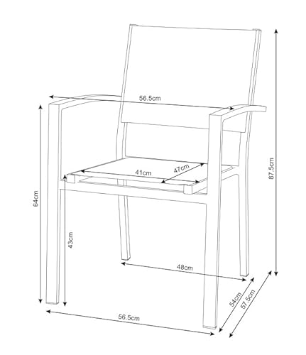 MOMMA HOME Set Mesa y sillas terraza, Conjunto Muebles Jardín Exterior 5 Piezas, Estructura de Aluminio, Mesa y Sillas Terraza Impermeables, Resistentes a Intemperie y Exterior (Blanco) - imagen 4