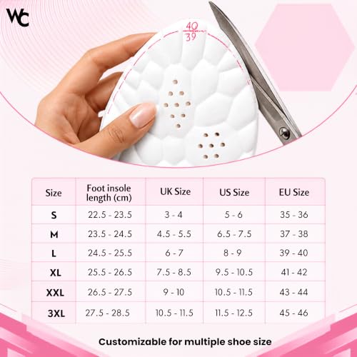 Image of WC Insole for Men & Women|Soft Cushion Arch Support|Heel Comfort|Pink