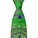 MZERSE Fashion Neckties Mens Shirt Uniform Skinny Tie for Business Holiday Necktie Peacock Feather Green