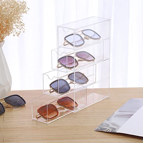 Boîte de rangement de lunettes transparente et empilable gain de place - 7