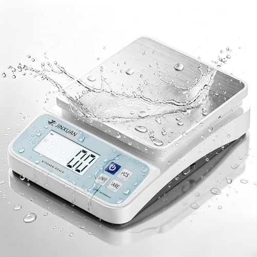 Image of Digital Kitchen Scale 11lb /5kgx0.1g Waterproof Food Scales for Kitchen Rechargeable Food Weighing Scale with LCD Display, Large Food Scale Grams and Ounces for Baking, Cooking, Weight Loss, Meal Prep