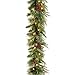 National Tree 9 Foot by 10 Inch Feel Real Colonial Garland with 15 Pine Cones, 15 Red Berries and 50 Dual Color Battery Operated LED Lights with Timer and 9 Functions (PECO7-395D-9AB)