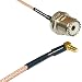 1 feet RG316 UHF Female Bulkhead to SSMB Male Angle RF Pigtail Coaxial Cable