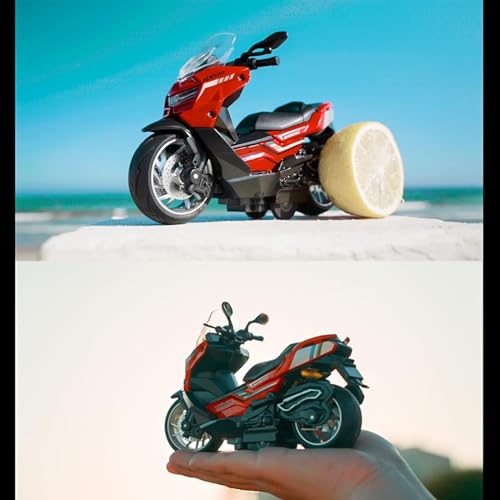Image of FEXXA Police Motorcycle Toy - Pull Back Motorcycle Toys, Tiny Gift with Music Lighting, Latte Motorcycles Toy for Kids Boys Age 3-8 Year Old [NEW] (PALSAR RX120-RED)