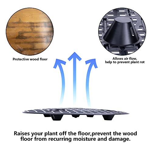 8Pcs Plant Level Pot Elevator, Plant Stands, Plant Pot Saucer For Prevent Rot And Damage On Patio & Deck (30Cm-8Pcs, Black) #TOP2