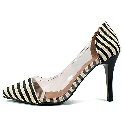 Scarpin Zhaceci Salto Alto com Transparência Listra