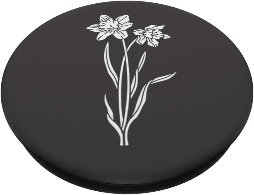 White Gray Daffodil PopSockets Adhesive PopGrip - Image 2