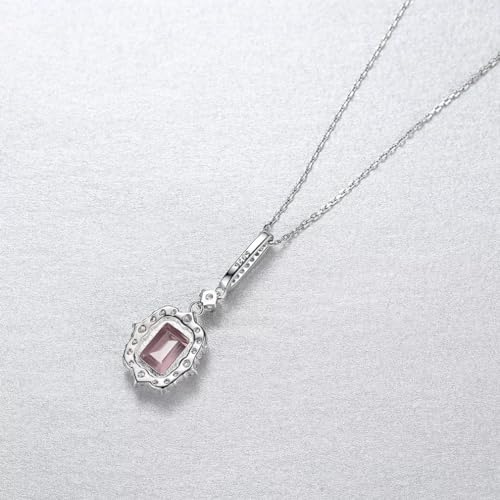 Collier long carré pendentif rose : cadeau de mariage idéal