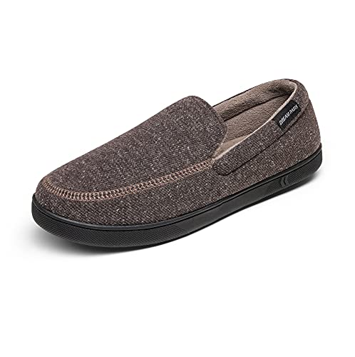 Dream Pairs Men's Dsl216M House Slippers Moccasins Style For Indoor/Outdoor With High-Density Memory Foam Winter Warm House Shoes, Brown, Size13-14 #TOP20