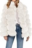 Aoang Women's Faux Fox Fur Coat for Winter Thick Warm Fur Jacket Halloween Costumes
