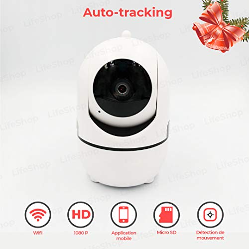 Caméra WiFi Maison sans Fil 1080P intérieur avec suivi automatique et vision 360