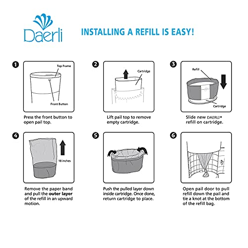 Bolsas de basura para pañales de gran capacidad hasta 1980 unidades pack de 4 recambios de 16L 7