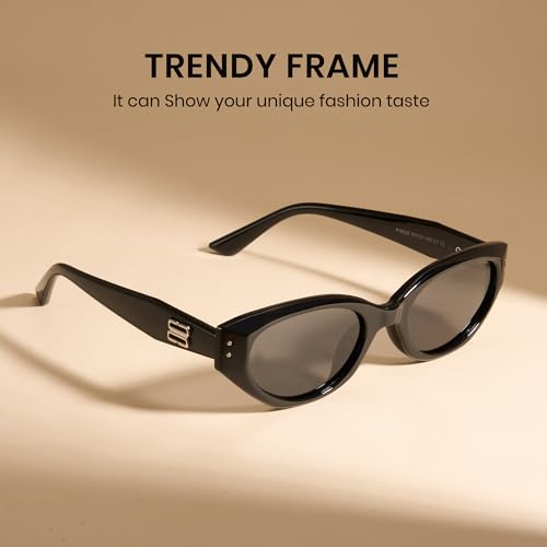 Cyxus Small Cateye Sunglasses for Women UV Protection Fashion Ultralight PC Frame Ladies Shades 11473