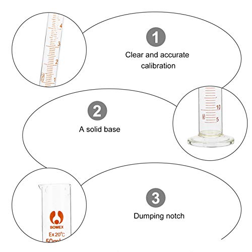 ULTECHNOVO Conjunto de Tubos de MediÃ§Ã£o de Vidro de 10 Unidades Tubo Graduado de QuÃ­mica Com Tubo