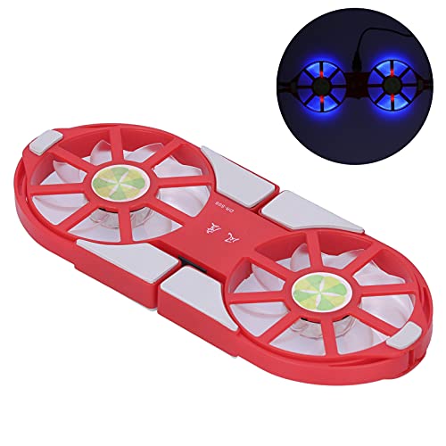Base refrigeradora para laptop con doble ventilador, disipador de calor plegable, luz LED azul, bajo ruido, concentrador USB y interruptor de seguridad (rojo) miniatura 1