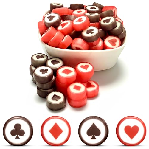 Poker Candy - Hard Candy Bulk 1 lb Bag of Individually Wrapped Small Candies Assortment (approx. 116 pcs) Great for Office Bowls - Casino Theme Party Favors - Vegas Style Events - Game Night - Birthday Candy for Party Bags