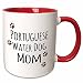 3dRose mug_154177_5 "Portuguese Water Dog Mom Doggie by breed muddy Brown Paw Print Doggy Lover Two Tone Red" Mug, 11 oz, Red/White