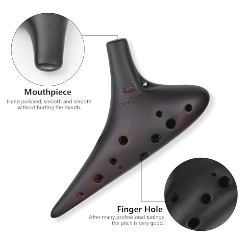 Ycxyq YCXYQUS0006 Soprano F Key - Ocarina Professional Master Tuning 12-Hole Ceramic Piccolo Smoked Craft Firing Comes thumb #2