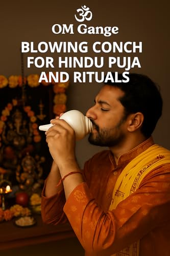 Image of Vamavarti Original Loud Blowing Shankh,Conch For Pooja - 6 to 6.5 Inch (Quality Matters) Quality assured by Om Gange Weight 300 to 450 gms +- 20 Gms (As this is Natural)