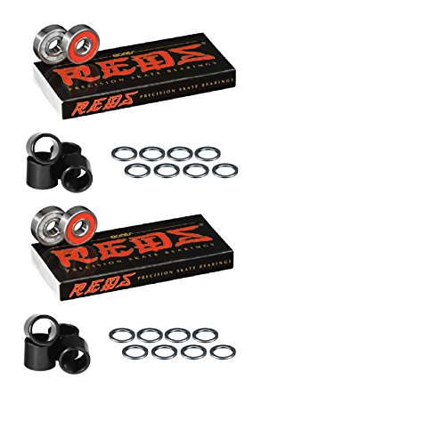 Bones Bearings Reds Bearings (2) 8 Packs W/Spacers and Washers