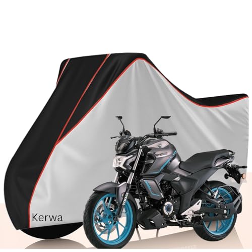 Kerwa Bike Cover for Rain for Yamaha FZ FI All-Weather Proof, Triple-Stitched Durable Design, Windproof Elastic Bottom, UV & Dust Protection