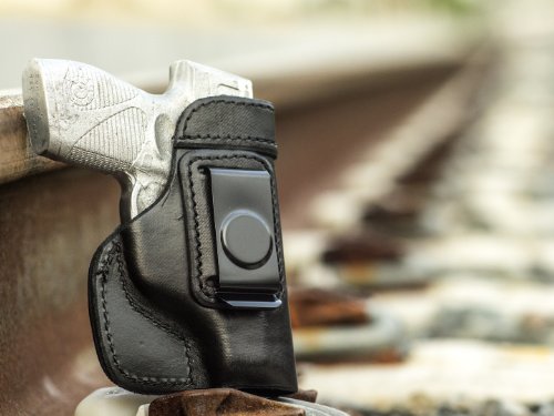 OUTBAGS LOB2S-709 (Black-Right) Genuine Leather IWB Conceal Carry Gun Holster for Taurus PT 709 Slim 9mm. Handcrafted in USA.