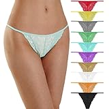Umiehary 10 Pcs Assorted Color Blend Panties Low Rise Breathable Stretch G String T Back Thongs Size
