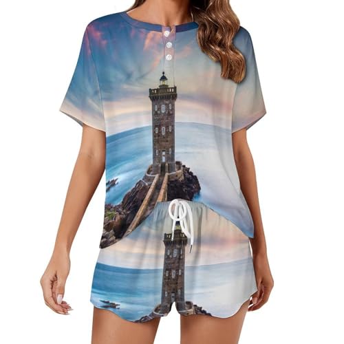 Pyjama femme court léger contre la chaleur nocturne vêtement d'été
