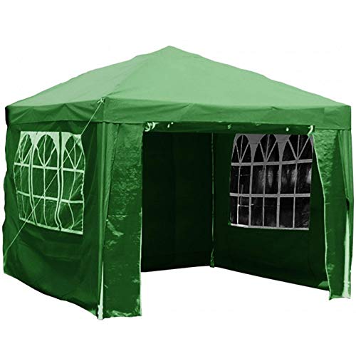 Gr8 Garden Gazebo with Sides Outdoor Waterproof Beach Party Festival Camping Tent Canopy Wedding Marquee Awning Shade 3mx3mx2.45m[Green]