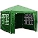 Gr8 Garden Gazebo with Sides Outdoor Waterproof Beach Party Festival Camping Tent Canopy Wedding Marquee Awning Shade 3mx3mx2.45m[Green]