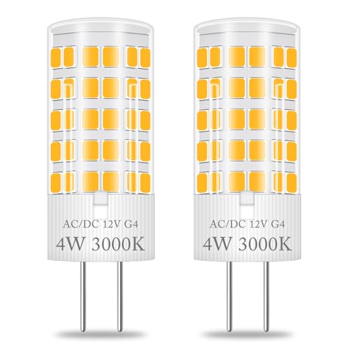 XIMNCHNI Bombilla LED G4 CA/CC 12 V 5 W 500 lm, base de pin de contenedor G4 equivalente a 50 W blanco cálido 3000 K, ángulo de haz de 360°, bombilla LED no regulable para sala de estar, cocina y baño