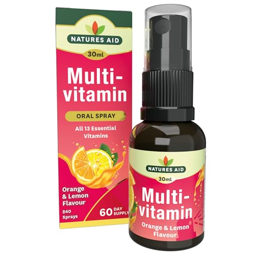 Natures Aid Multivitamin Daily Oral Spray 30ml - Natural High Strength Supports Energy Tiredness Fatigue Healthy Immune & Nervous System - Pill Tablet Capsule Free Liquid Supplement 2-Month Supply