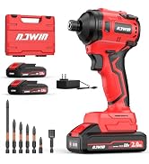 NAWIN Cordless Impact Driver Kit 20V Max Torque 240Nm（177ft-lbs）High Rotation Electric Impact Dri...