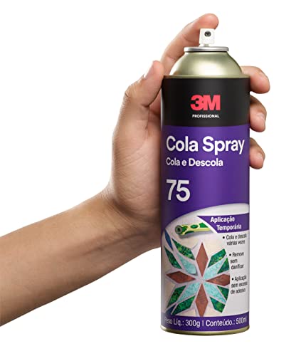 3M, Adesivo Multi Spray 75, Cola e Descola, Lata, 300 g, Transparente
