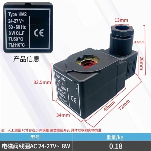 Bobine d'électrovanne 24V AC24V type HM2 pour une régulation stable