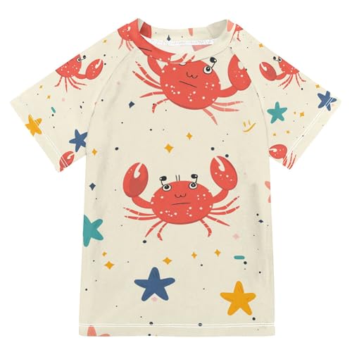 Orange Crab and Stars Bathing Suit Girls UV Protection Beach Tops Swimwear Beach Tops 3T