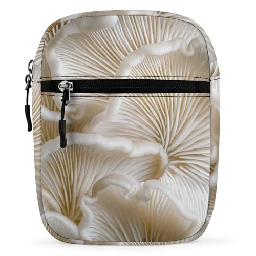 White Oyster Mushrooms Oxford Cloth Ammo Crossbody Shoulder Bag Medic Bag Classic Small Messenger Crossbody Bag Unisex Classic Canvas Shoulder Bag for Women, Bookbag for Work