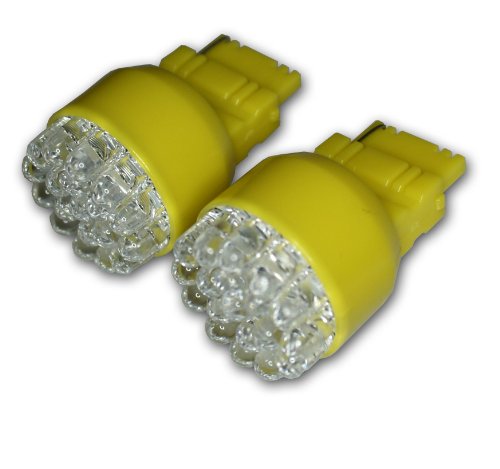 Tuningpros LEDRS-3156-A19 Rear Signal LED Light Bulbs 3156, 19 LED Amber 2-pc Set