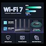 GL.iNet GL-BE9300 (Flint 3) Tri-bande WiFi 7 Routeur à grande vitesse 6GHz Jeu WiFi Routeur pour Internet sans fil, longue portée, 5 x 2.5G VPN Routeurs pour Modem Optic Fibre, Routeurs d'ordinateur, Maison & Entreprises
