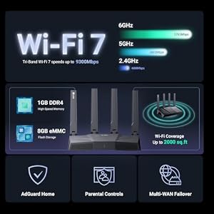 GL.iNet GL-BE9300 Flint 3 Tri-Band Wi-Fi 7 Router 5 x 2.5G VPN Router — photo 3 of 6