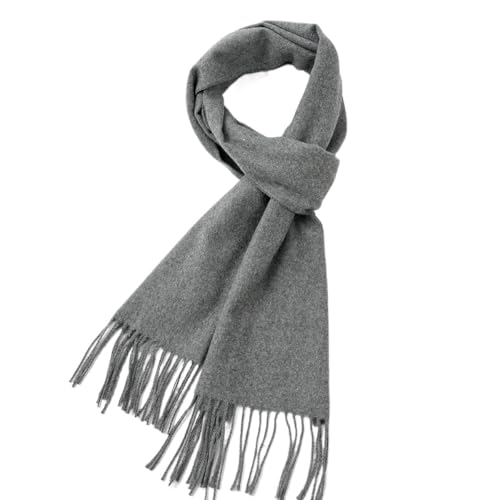 TCVCTNMZTX Bufanda de hombre color liso, imitación cachemir, cálida y suave, tipo chal, ideal for el invierno Bufanda(Light Grey)