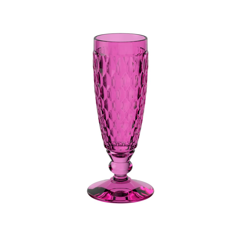 Villeroy & Boch - Boston Berry Champagne Glass, 120 ml, Crystal Glass for Champagne and Sparkling Wine, Dishwasher-Safe, Pink