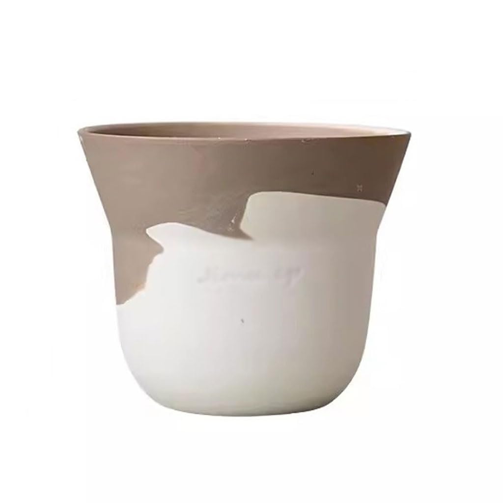 Gelasige A Flower Pots Nordic Mini Stoneware Ceramic Flower Pot Creative Succulent Desktop Breathable Indoor Small Potted Plant Outdoor Flower Pots(A)