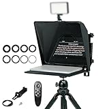Ambitful T1 Pro Teleprompter für Handy mit Desktop-Stativ, schnell einzurichten, tragbares Teleprompter-Set mit Fernbedienung, unterstützt Smartphone/DSLR/Mini-Tablet (unter 8,3 Zoll), für YouTube